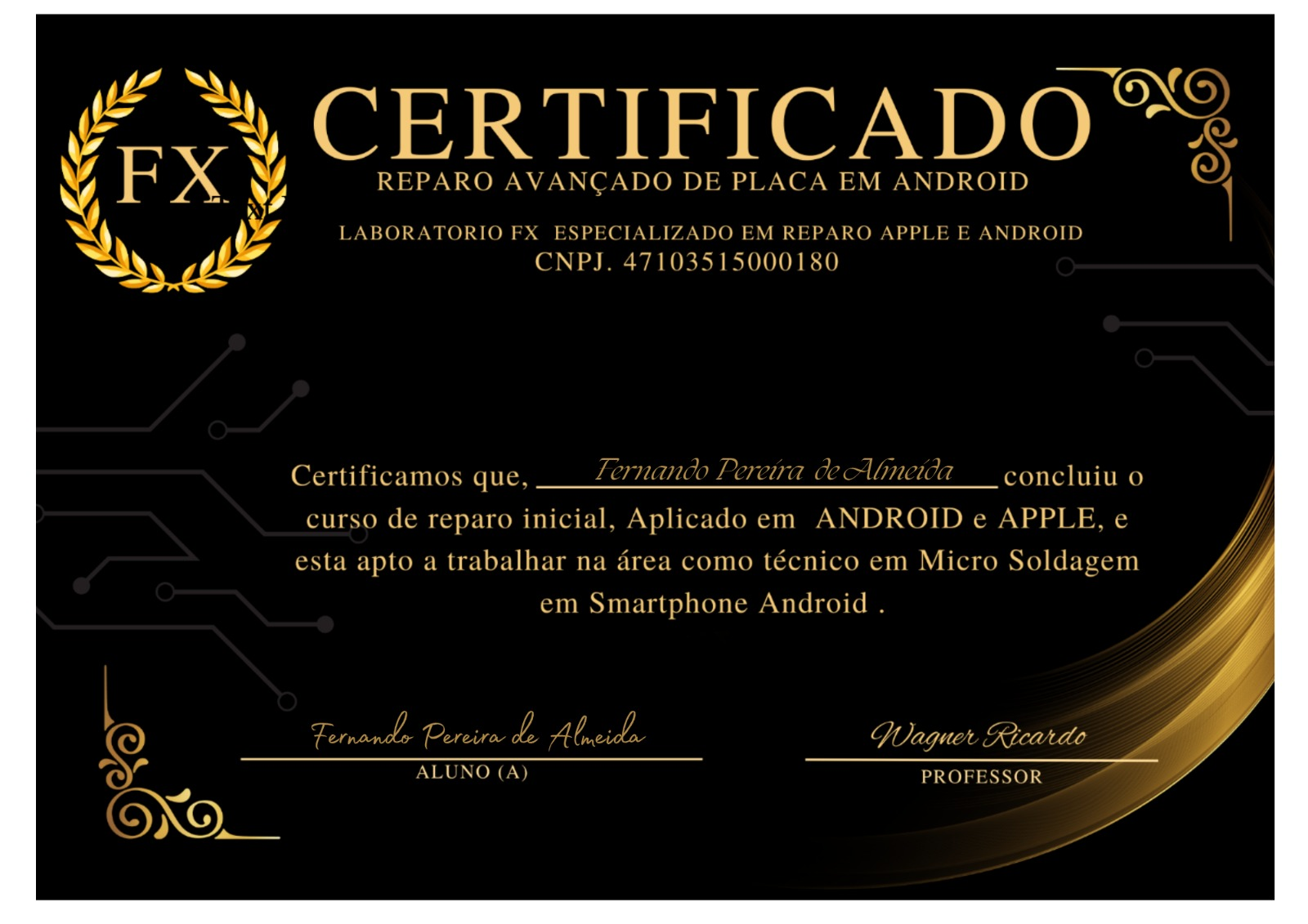 Certificado Reparo Android